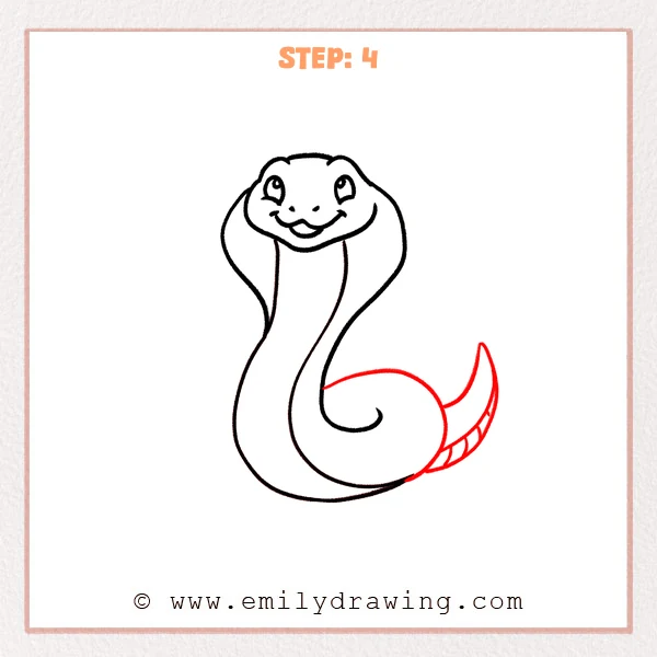 how to draw a king cobra - Step 4